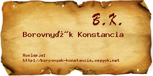 Borovnyák Konstancia névjegykártya